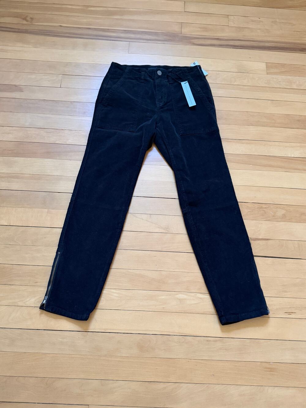 Sanctuary Anthropologie Corduroy Pants Size 25 Grey Zipper Ankle Skinny NWT